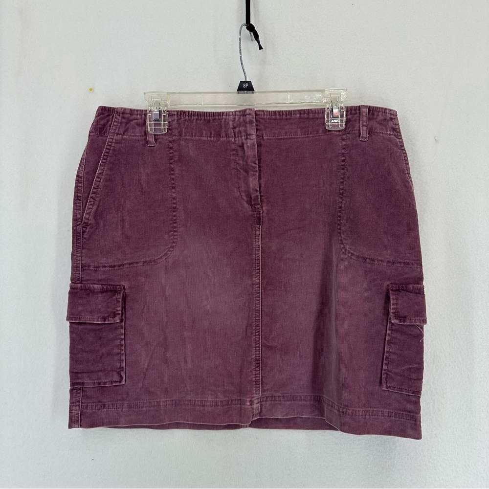 J.Jill Corduroy Pocket Stretch Mini Skirt Womens‎ 14 Purple